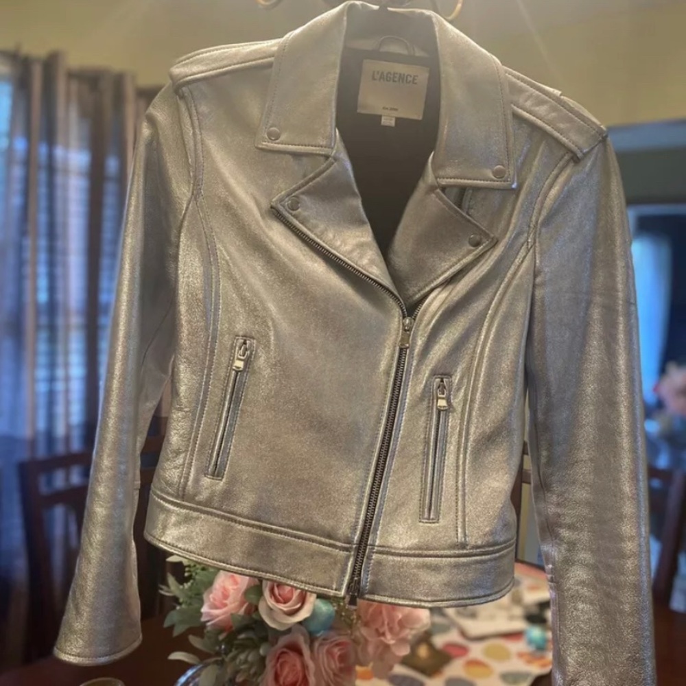 L’Agence Ryder Laser Cut Moto Jacket Size X-Small.